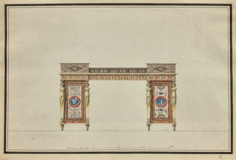Design of a desk, c. 1800.