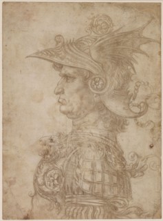 A bust of a warrior in profile to left, 1475-1480.