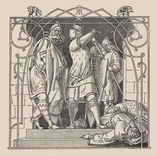 Die Nibelungen. How They Threw Down the Dead Out Of The Hall, 1840-1841.