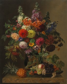 Still life with Flowers and fruits, 1836.