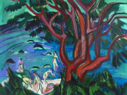 Red tree at the beach, 1913.