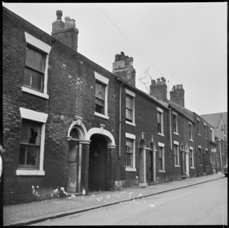 Abandoned houses in a terraced street, Stoke-on-Trent, 1965-1968