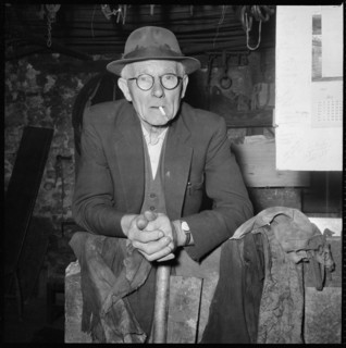 Elderly man posed in a workshop, 1967