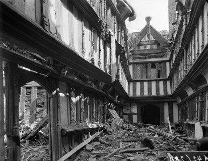 Bomb damage to Ford's Hospital, Greyfriars Lane, Coventry, 1941
