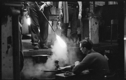Glassblowing, Wear Flint Glass Works, Alfred Street, Millfield, Sunderland, 1961