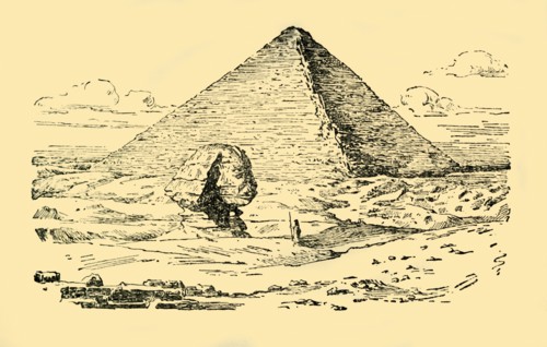 The Pyramid Tomb of King Khufu and the Great Sphinx at Gizeh, Egypt', c1930.