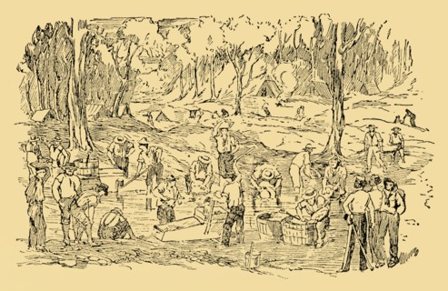 Digging and Washing For Gold In Australia In 1851', c1930.