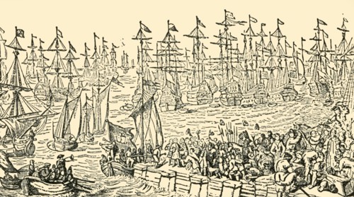 The Embarkation of William of Orange from Holland for England, 1688', c1930.