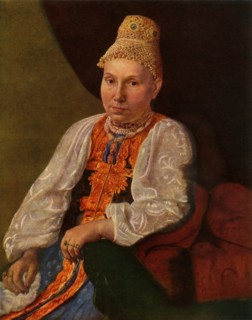 Portrait of the Wife of Obraztsov, the Merchant from Rshev', 1830s?, (1965).