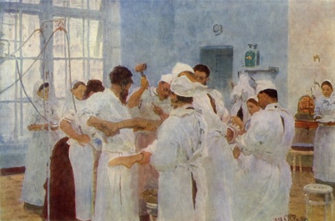Surgeon Yevgeni Vasilyevich Pavlov (1845-1916) in the Operating Theatre', 1888, (1965).