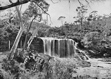 The Weeping Rock at Wentworth Falls, Blue Mountains, c1900.