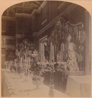 Gold Plate used by the Royal Family, Supper Room, Windsor Castle, England', 1900.