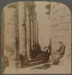 The famous colonnade of the great Hypostyle Hall in the Temple of Karnak, Thebes, Egypt', 1897.