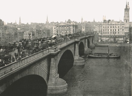 London Bridge looking North, 1895.