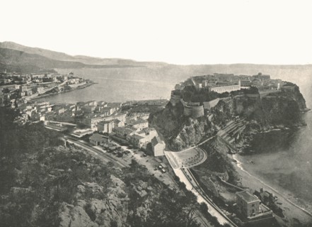 Bird's eye view, Monte Carlo, Monaco, 1895.