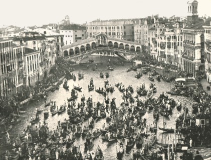 Fete Day on the Grand Canal, Venice, Italy, 1895.