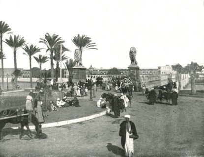 The Kasr-el-nil Bridge, Cairo, Egypt, 1895.