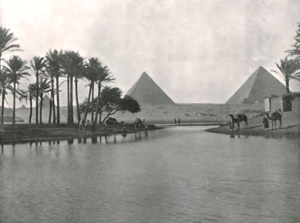 The Pyramids and the Nile, Gizeh, Egypt, 1895.