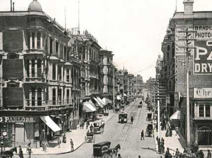 Grant Avenue looking north from Market Street, San Francisco, USA, 1895.