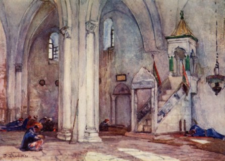 Interior of Mosque at Samaria', 1902.