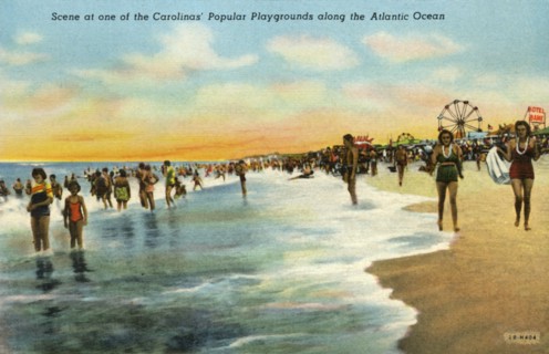 Scene at one of the Carolinas' Popular Playgrounds along the Atlantic Ocean', 1942.