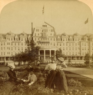 In the beautiful grounds of the Frontenac Hotel, Round Island, Thousand Islands', 1900.