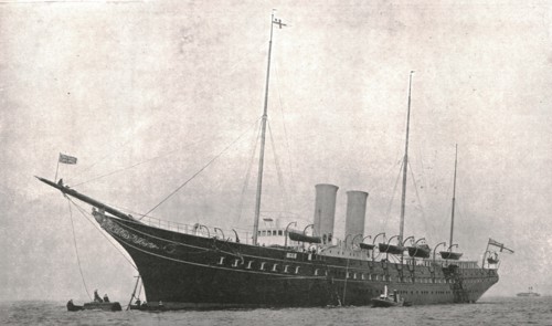 The Royal Yacht leaving Cowes, Isle of Wight, 6 August 1902.