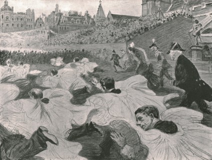 In haste to see the King and Queen leave the Abbey', 1902.
