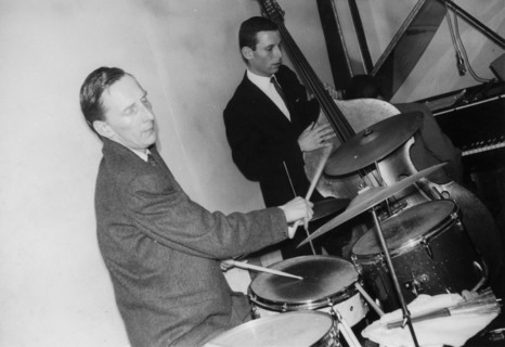 Phil Seaman and Jeff Clyne, Ronnie Scotts, Gerrard Street, London, 1959.