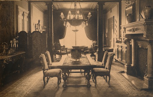 Dining room at the Cuban Embassy in Brussels, Belgium, 1927.