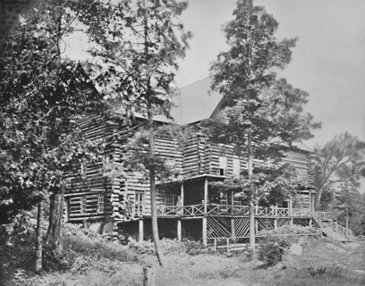 Old Log Cabin, Lake Placid, Adirondacks, New York', c1897.