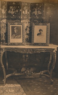 Portraits of the King and Queen of Belgium at the Cuban Embassy in Brussels, Belgium, 1927.