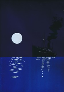 Cruise Ship at Sea in Moonlight', 1909.
