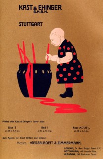 Kast & Ehinger G.M.B.H., Stuttgart - printed with Blue 3, Red 1 and Rose M 7125 1/2', 1909.