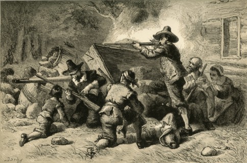 Virginians Defending Themselves Against Indians', (1877).