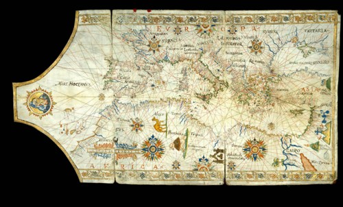 Portolan chart of the Mediterranean Sea, the Black Sea, Sea of Azov?, 16th century.