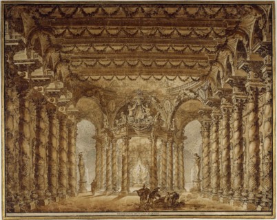 Stage design for the opera Armide by Jean-Baptiste Lully, 1760.