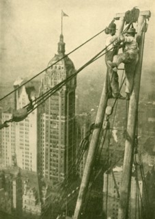 Crane Men at Work on a New York Skyscraper', c1930.