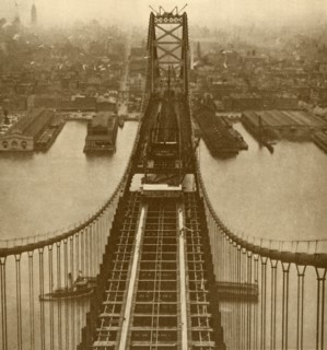 The Delaware River Suspension Bridge', c1930.