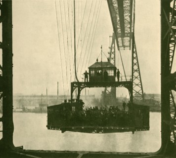 Travelling Car, Transporter Bridge, Middlesborough', c1930.