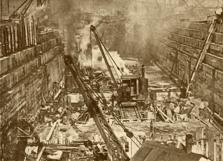 Constructing a Dry Dock at Swansea', c1930.