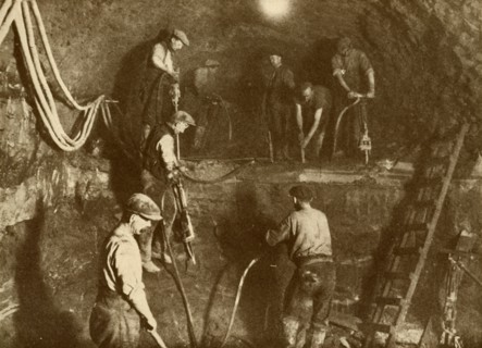 At Work on the New Mersey Tunnel', c1930.