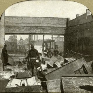 Bank safes being guarded', 1906.