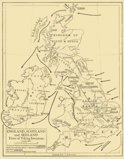 England, Scotland and Ireland - Time of Viking Invasions', 1926. s