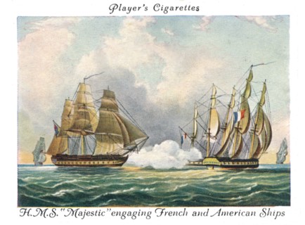 H.M.S "Majestic" engaging French and American Ships, 1936.