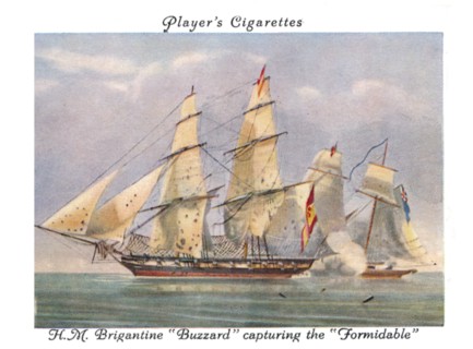 H.M.Brigantine "Buzzard" capturing the "Formidable", 1936.