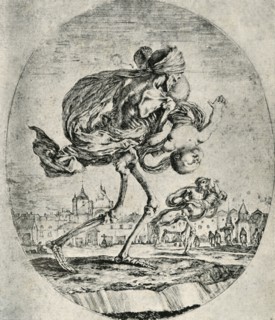 Reproduction of Etching from Set of "Five Deaths," by Stefano della Bella', 1906.
