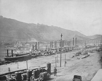 Monongahela Wharf, Pittsburgh, Pennsylvania', c1897.