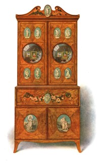 Painted Satin-wood Writing-Cabinet, 1908.