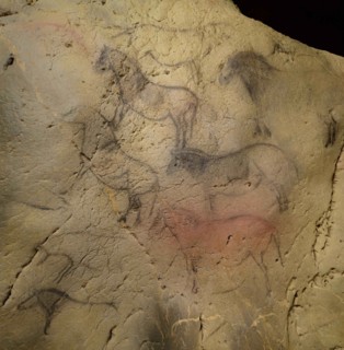 Painting in the Ekain Cave.